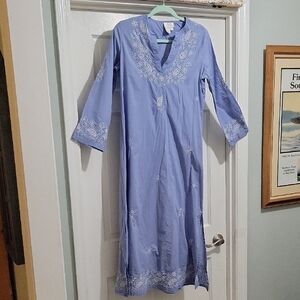 Soft Surroundings Women's Lazy Day Lounge Periwinkle Maxi Dress Size S